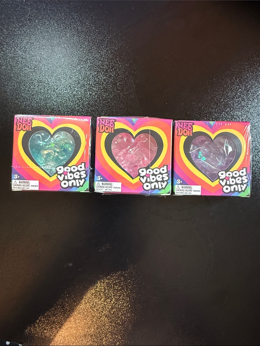 NeeDoh set of 3!!!!!! Viral Good Vibes Only Heart Stress Balls - MINI